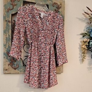 American Rag Floral Long Sleeve Dress Pink/Brn.  NWOT Size S